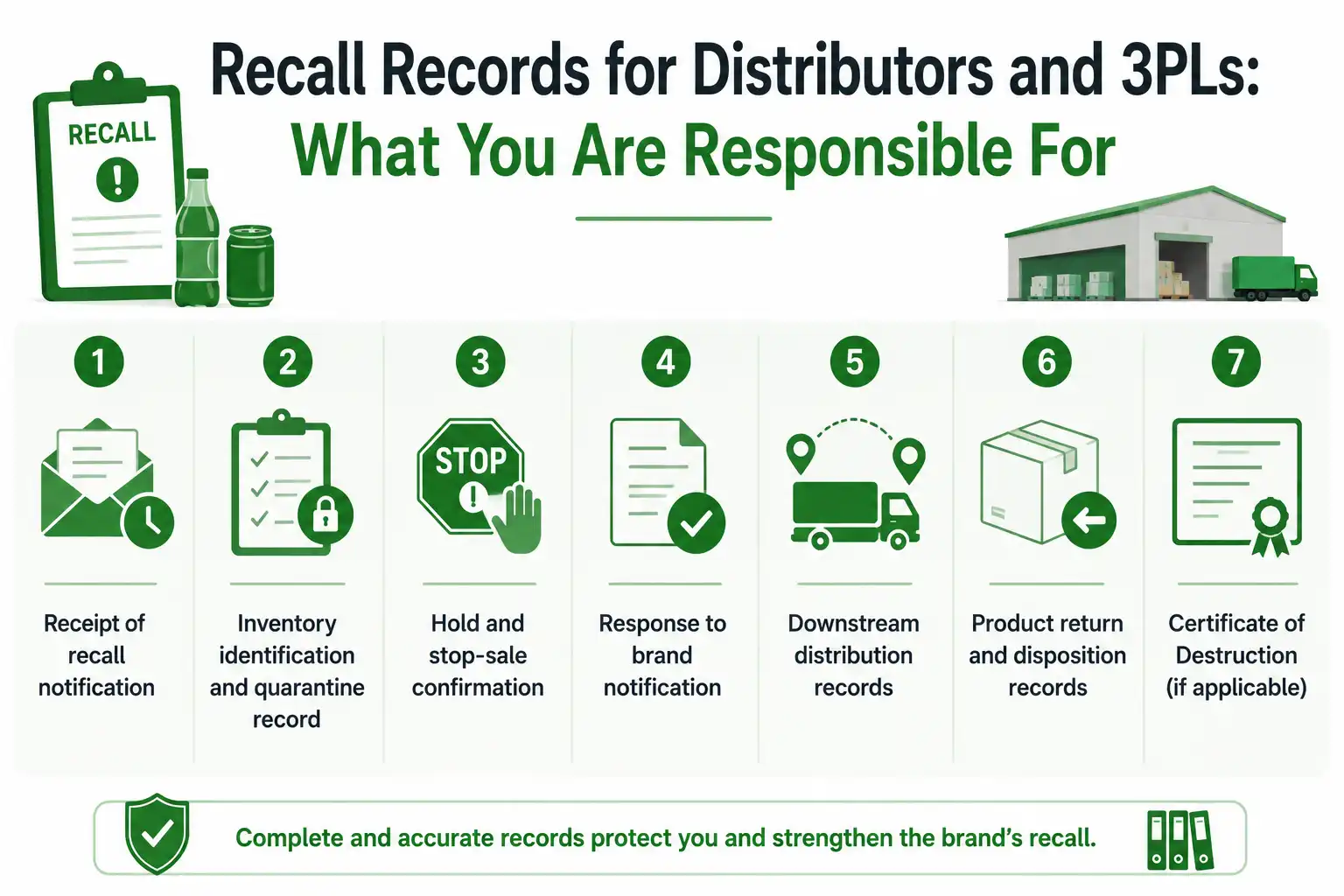 Recall records for distributors and 3PLs