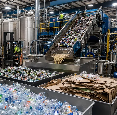 Alcohol beverage destruction team at work