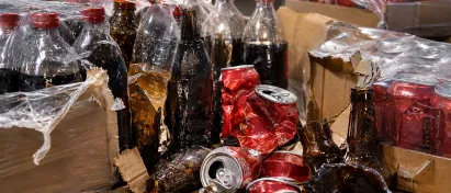 beverage cans and bottle waste