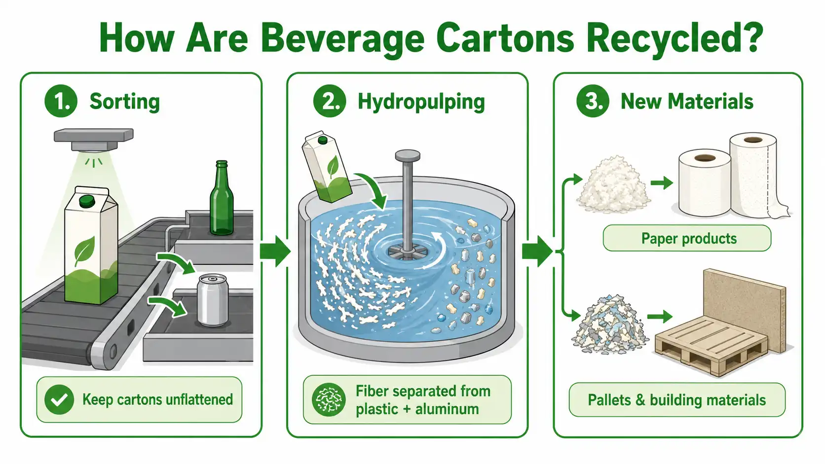 How are beverage cartons recycled