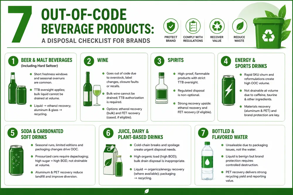 Infographic on out of code beverage product guide