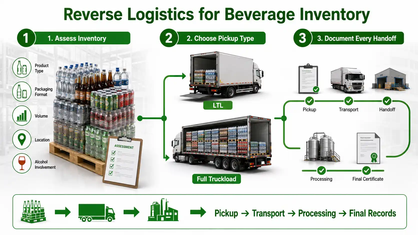 Three-Step Beverage Reverse Logistics